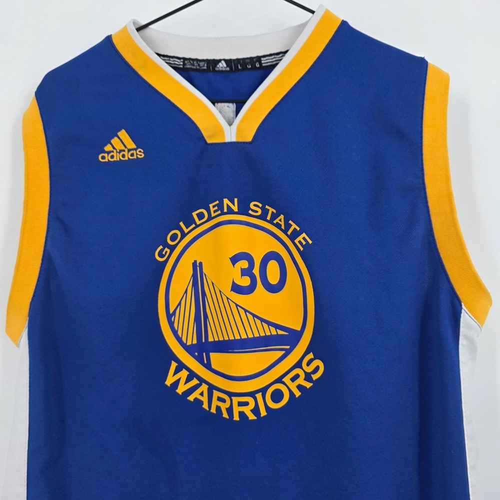 ADIDAS STEPH CURRY GOLDEN STATE WARRIORS JERSEY YOUTH LARGE 14-16 BLUE NBA 30 - Picture 3 of 12